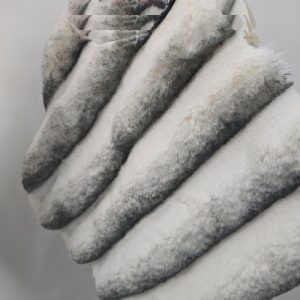 Reverse-Print Jacquard Faux Rabbit Fur Plush